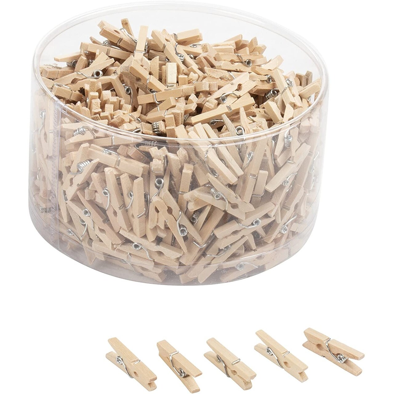 Juvale Mini Wooden Clothespins for Crafts, Tiny Photo Clips (1 x 0.4 Inches, 500 Pack)
